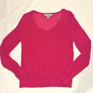 Tommy‎ Bahama Linen Pink V-Neck Sweater Women Lightweight Resort Coastal Small